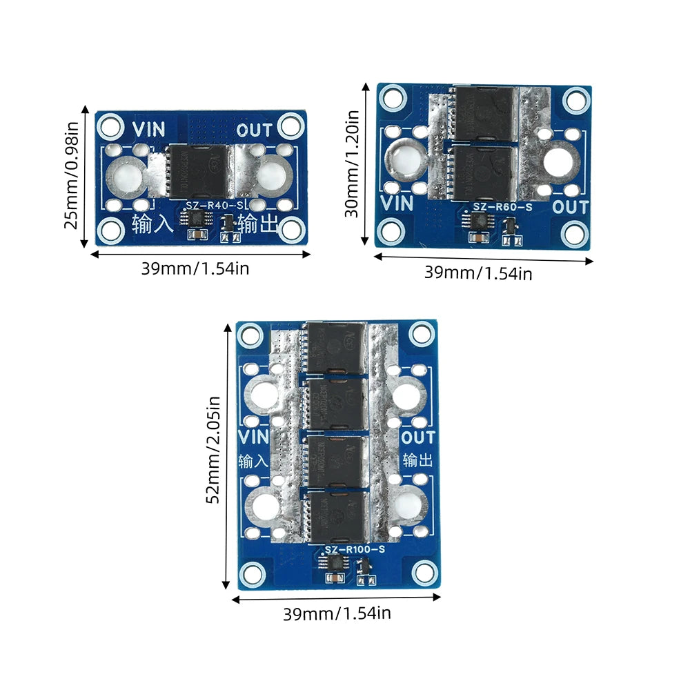 Ideal Diode Module 40A 65A 100A - No-Ground Anti-Reverse Current & Backfeed Protection for Solar and Battery Power Systems