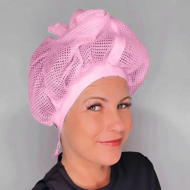 Adjustable Net Plopping Caps for Drying Curly Hair - Quick-Drying Hair Towel Hats for Shower, Bath Accessories