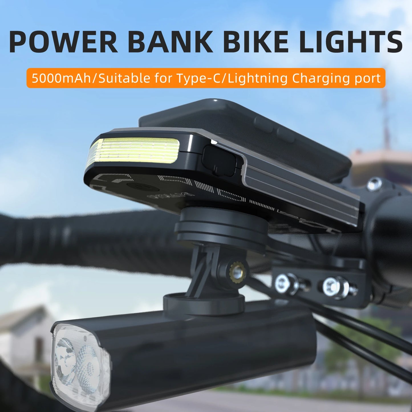 CYCLAMI RVL01 Bicycle Front Light – IPX6 Waterproof, Type-C Charging Cycling Headlight for XOSS IGS Computer