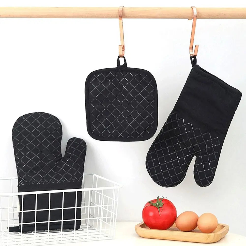 Microwave Cotton Baking Gloves – Anti-Scalding Heat-Resistant Oven Mitts, Non-Slip Insulation for Bakeware