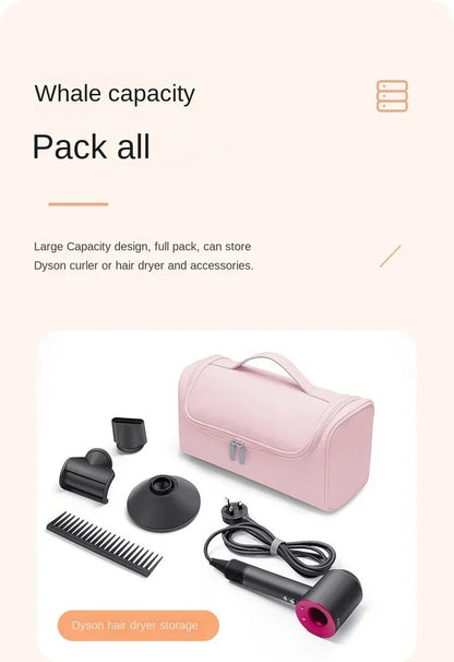 Portable Hair Dryer & Curling Iron Storage Bag – Waterproof, Large Capacity with Hideable Hanging Hook & Non-Slip Pouch