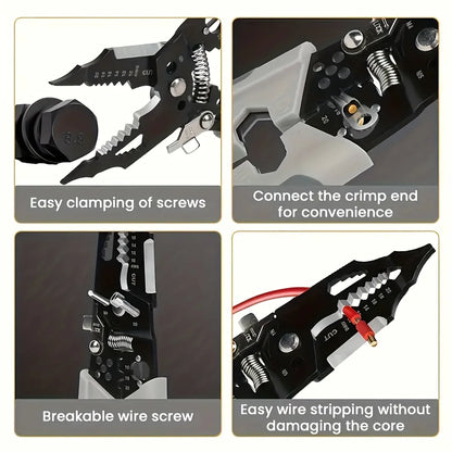 28 In 1 Professional Wire Stripper Tool - 8-Inch Wire Cutter, Crimper, Cable Stripper & Electrical Wiring Tool