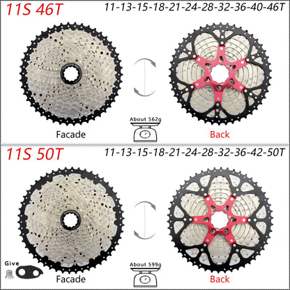 SUNSHINE Bicycle Cassette 8-12 Speed Freewheel - 32T to 52T Sprocket for Shimano/SRAM HG Flywheel