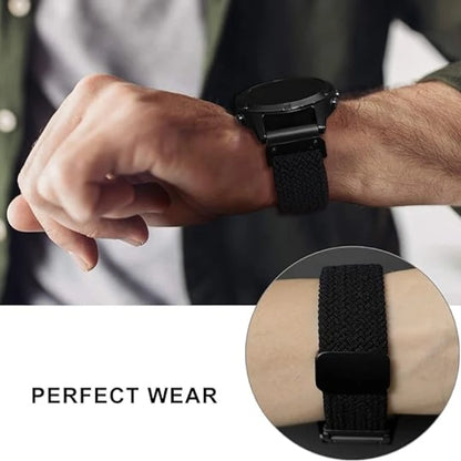Elastic Nylon Quick Fit Strap for Garmin — 22mm & 26mm Enduro 2 Wristband for Fenix 5/5X Plus/6/6X Pro/7/7X Pro, Tactix 7 Pro