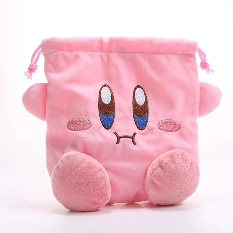 Star Kirby Cosplay Storage Bag – Cute Kawaii Drawstring Cosmetic & Coin Purse, Portable Cartoon Toy Gift