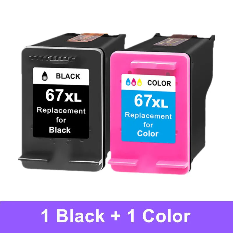 HP 67 / 67XL Compatible Ink Cartridge Set – Replacement High Yield Ink for HP DeskJet 1225, 2732, 2752, 2755, 4158 & ENVY 6052 Printers