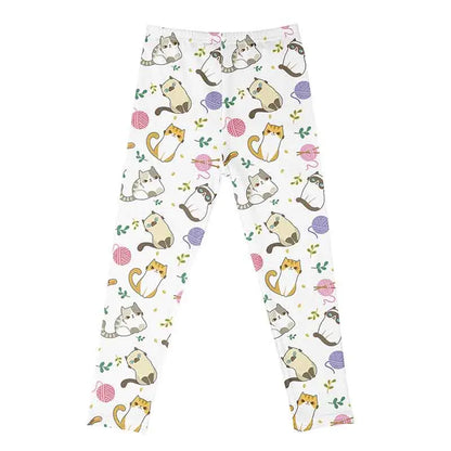 Kids Girls Cartoon Print Leggings – Soft Milk Silk Casual Stretch Sports Pants for Baby Girls Comfortable Trousers 4–12Y