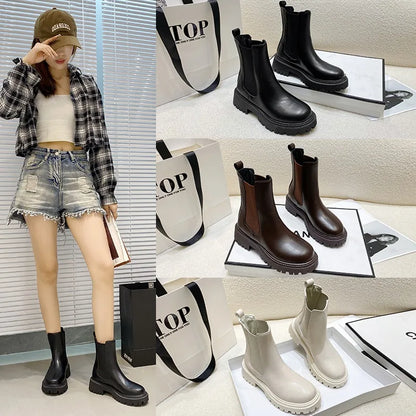 2024 Chelsea Boots – New Thick-Soled Women's Short Boots, Fashionable Autumn & Winter Shoes