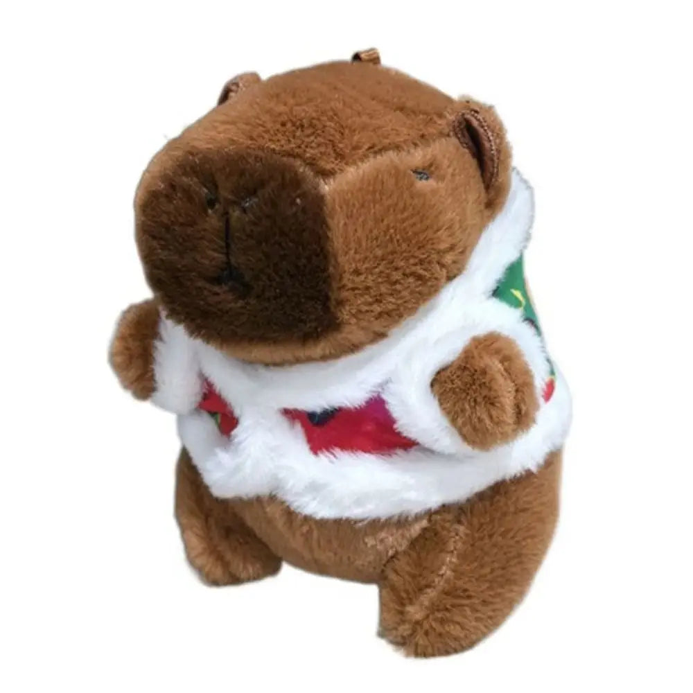 Plush Cocoa Cat Snapper Keychain – Cute Soft Doll Pendant, Exquisite Schoolbag Charm Accessory