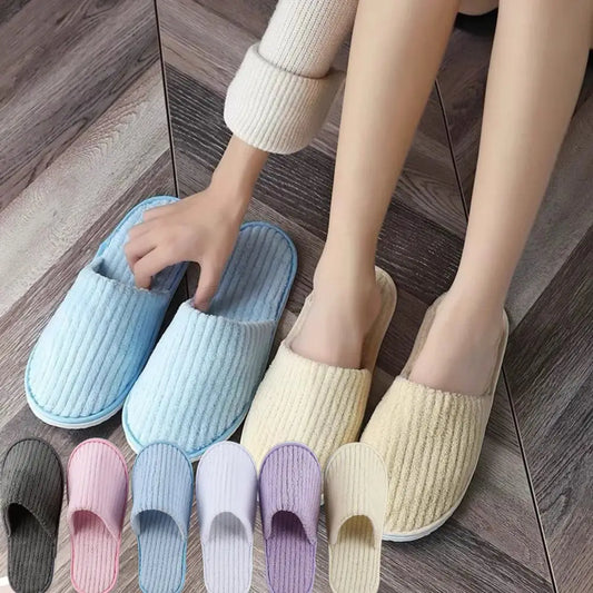 Winter Warm Plush Slippers for Women & Men – Non-Slip Fluffy Indoor House Slides for Bedroom Comfort Couple Home Shoes