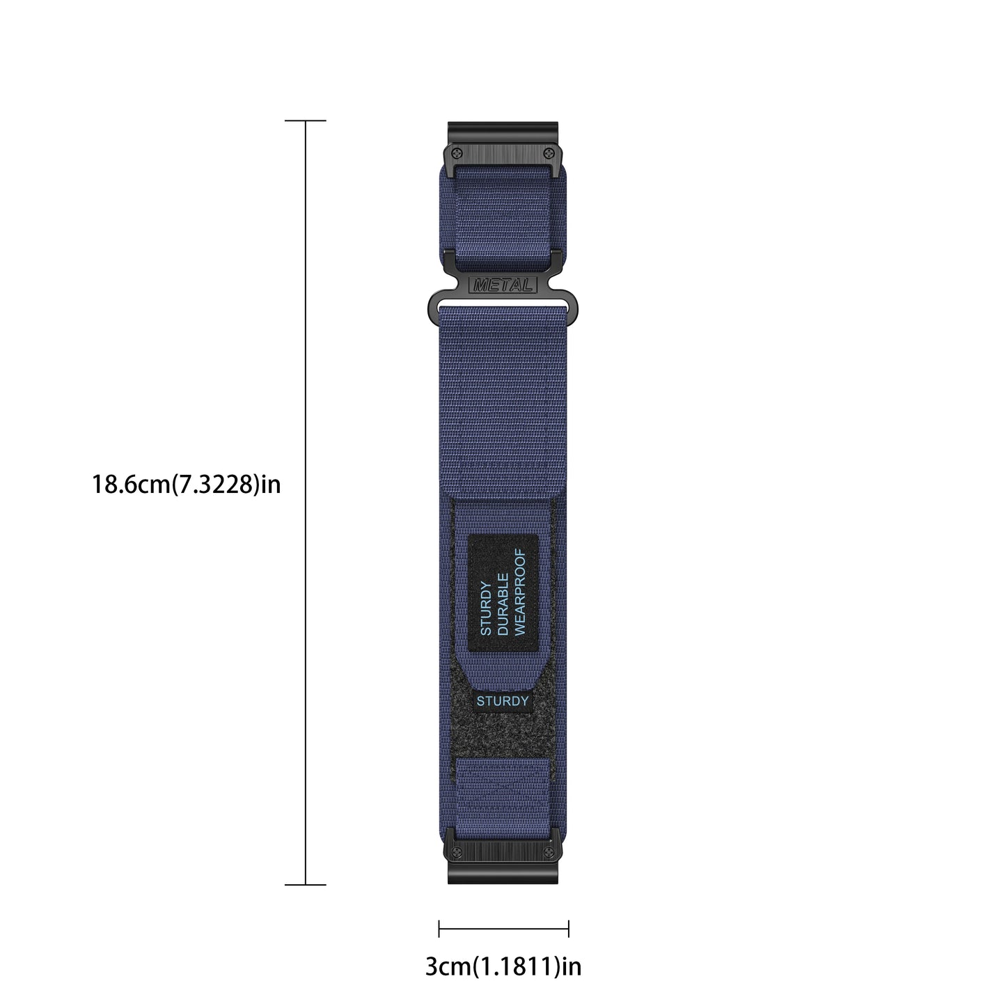 Rugged Nylon Quick Fit Watch Band — Compatible with Garmin Fenix E 8/7X/7/6/6X/5/5X/3HR