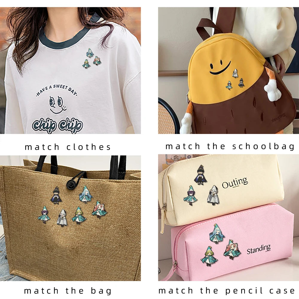 Witch Hat Atelier Enamel Pin Set - 6PCS Chibi Anime Brooch Collection for Backpacks, Bags & Fans