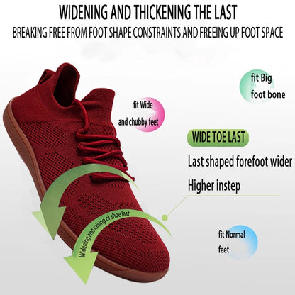2025 Men's Wide-Toe Casual Shoes — Soft Sole Walking Sneakers, Breathable Mesh Comfortable Barefoot Shoes