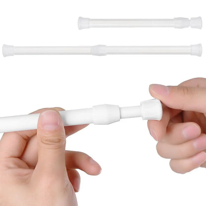 18-110cm Adjustable Telescopic Curtain Rod – Spring-Loaded Extendable Hanging Pole for Home & Bathroom