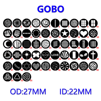 27mm Gobo Pattern Light - 22mm Creative Small Projection Auxiliary Scene Lighting Accessory