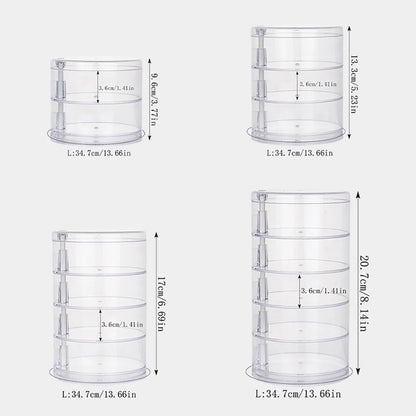 Rotating Jewelry & Makeup Storage Box – Round Plastic Organizer for Bracelets, Earrings with Cover Display Rack