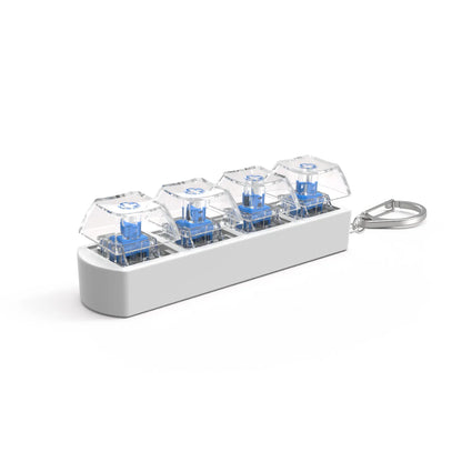 4-Keys Mechanical Keyboard Keycap Toy – Anti-Stress Finger Button Decompression Keychain for Children and Adults