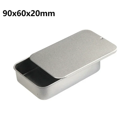 Metal Rectangular Tin Storage Box – Portable Slide-Cover Organizer for Candy, Pills & Small Items, Empty Tinplate Container