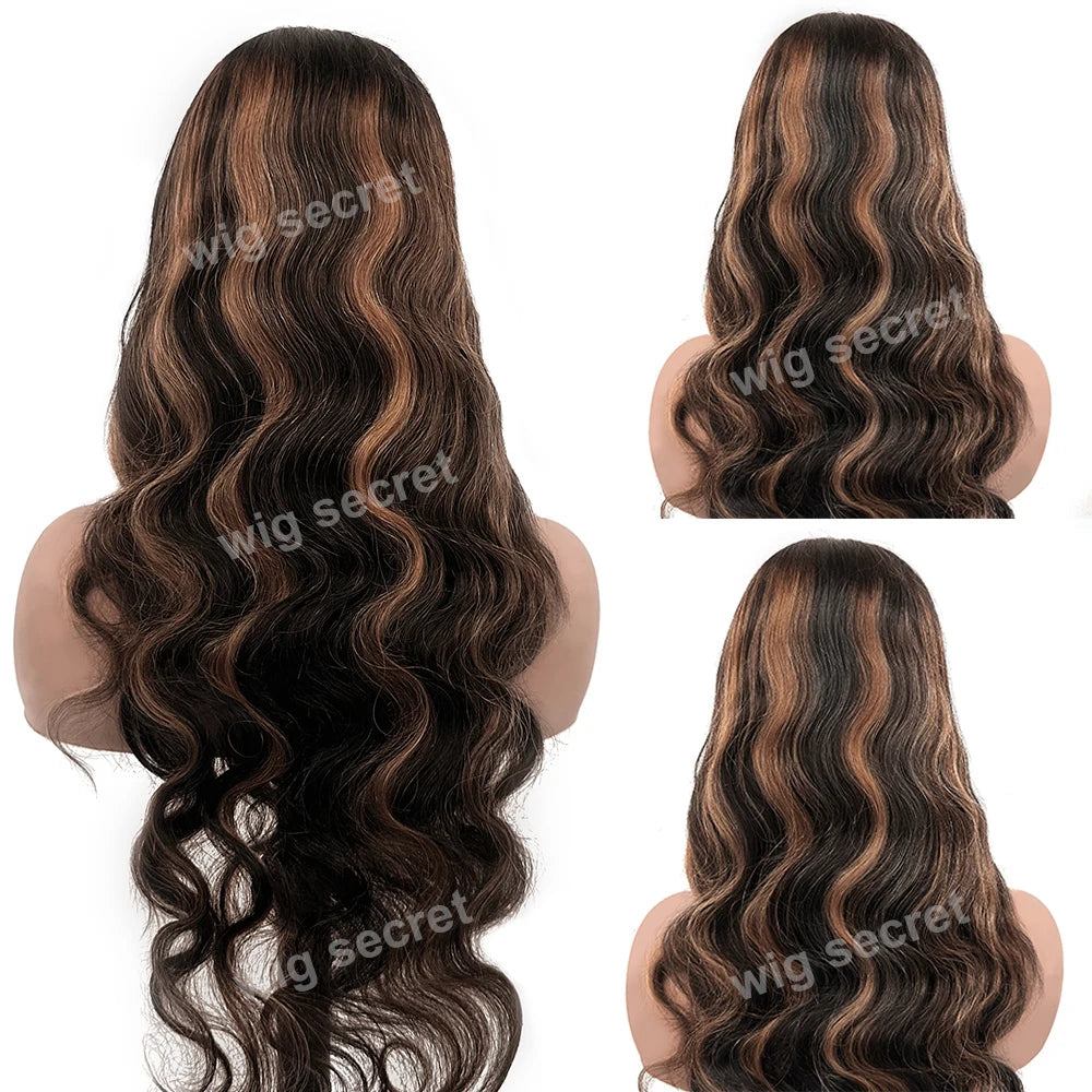 1B30 Highlight Blonde Body Wave Wig – 13x4 HD Lace Frontal, Pre-Plucked Brazilian Human Hair, 200% Density