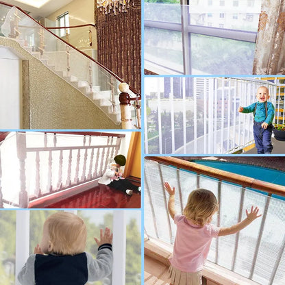 Child Safety Net for Stairs and Balconies - Durable, Multipurpose Fine Mesh Guard for Bannister and Deck Protection