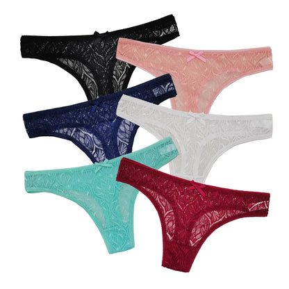 New Sexy Lace Women's Underwear - Soft Cotton Panties, Breathable Solid Color Briefs & Thong Lingerie for Girls