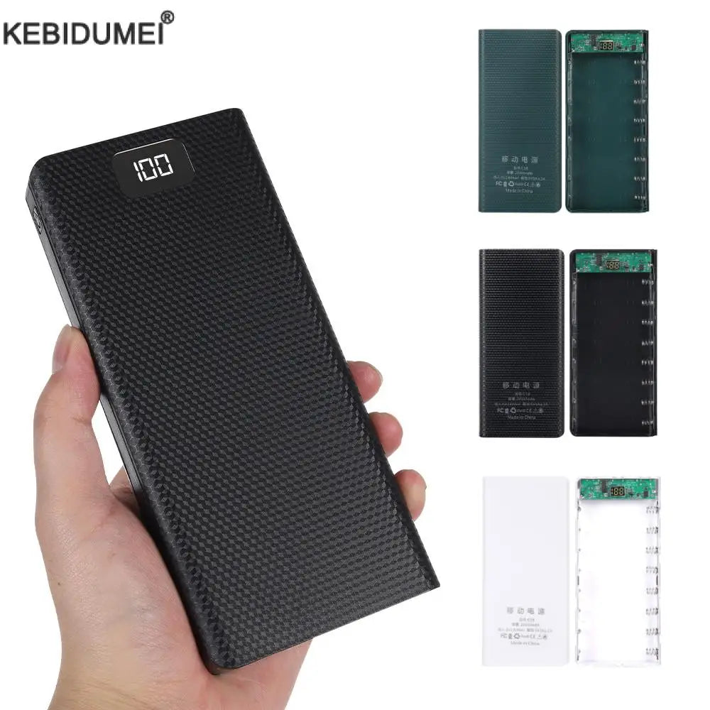 8x18650 Power Bank Battery Case - Dual USB & Type-C Charging Shell for DIY Portable Charger Projects