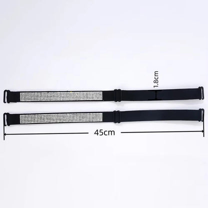 Invisible Rhinestone Bra Straps - Non-Slip Adjustable Shiny Replacement Lingerie Accessories for Women