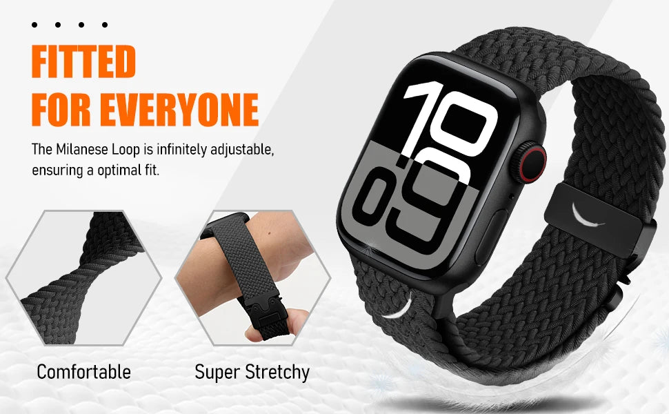 Parachute Braided Straps for Apple Watch Series 9/8/7/6/5 SE – Compatible with 41mm-49mm Bands