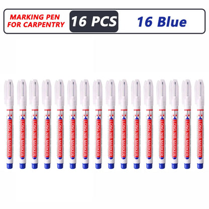 20mm Deep Hole Marker Pen Tips - Long Nib Waterproof Markers for Metal, Woodworking & Bathroom Decoration