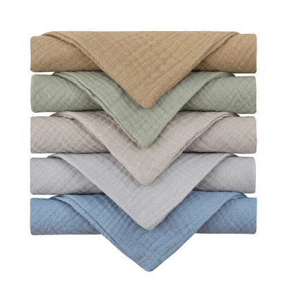 5PCS Baby Cotton Gauze Towels - Soft Absorbent Face Cloths for Bathing, Feeding & Daily Care