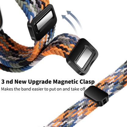 Braided Magnetic Strap for Apple Watch — Compatible with 38mm, 40mm, 41mm, 44mm, 45mm, 49mm Series SE, 7, 6, 8, 9, 10 & Ultra2