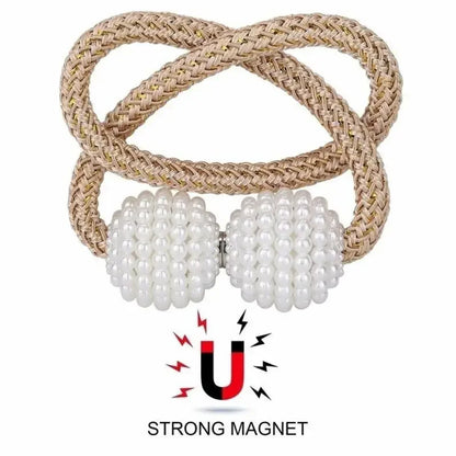 Pearl Magnetic Curtain Tiebacks – Decorative Ball Buckle Clips for Elegant Curtain Holders, 1–2 Pieces