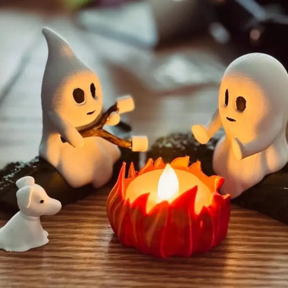 Halloween Ghost Campfire Decor Set – Spooky Outdoor Party Haunted House Props for Backyard Scene and Gathering Decorations
