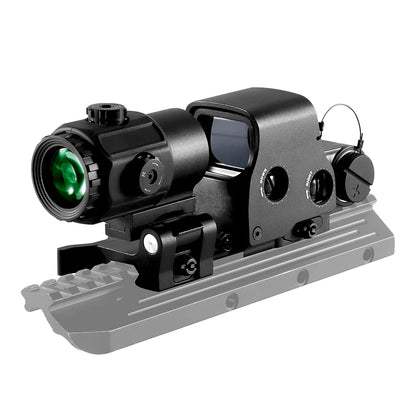 Tactical Airsoft G45 5X Magnifier – Red Dot Combo Scope with QD Weaver Mount for 20MM Rail