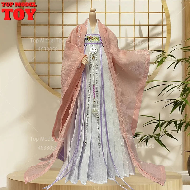 30cm 1/6 Doll Clothes – Style Printed Hanfu Outfit for 12" Female Action Figure Toy