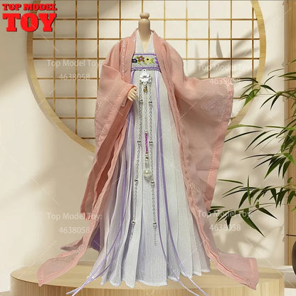 30cm 1/6 Doll Clothes – Style Printed Hanfu Outfit for 12" Female Action Figure Toy