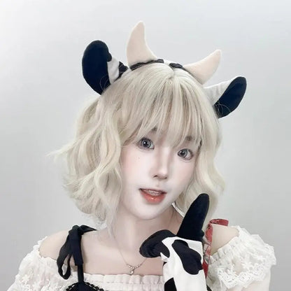 Cow Costume Set - Cow Ears Headband, Gloves and Tail for Halloween Cosplay