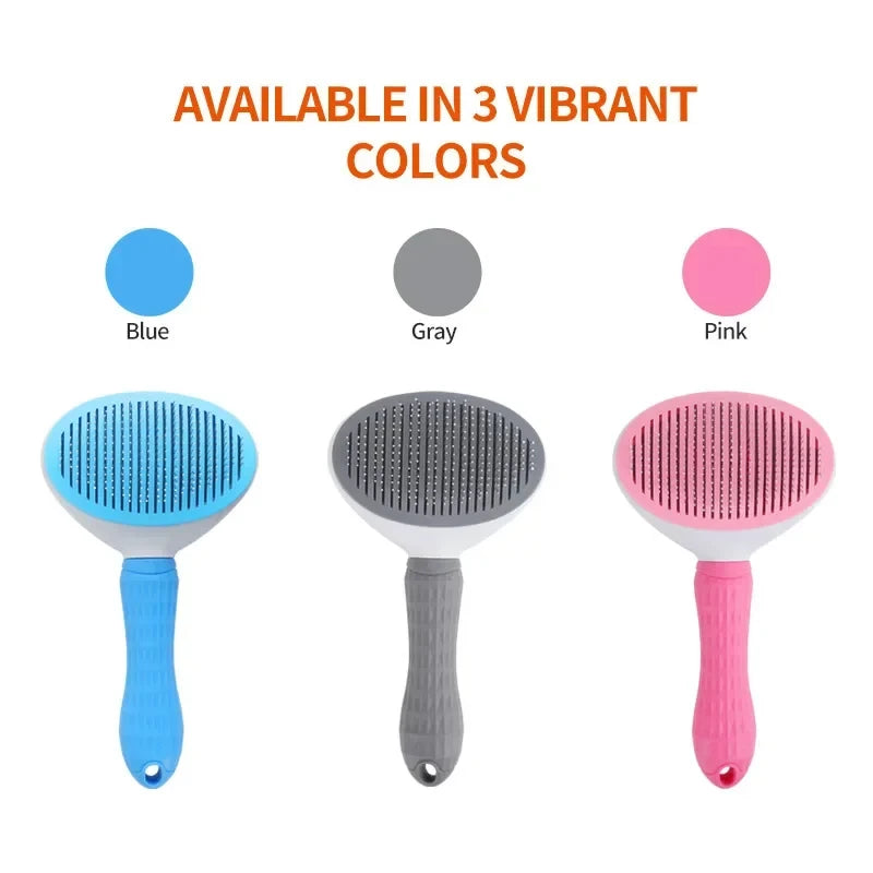 Pet Cat & Dog Hair Brush – Stainless Steel Grooming Comb for Long Hair Pets, Dog Cleaning & Care Accessories