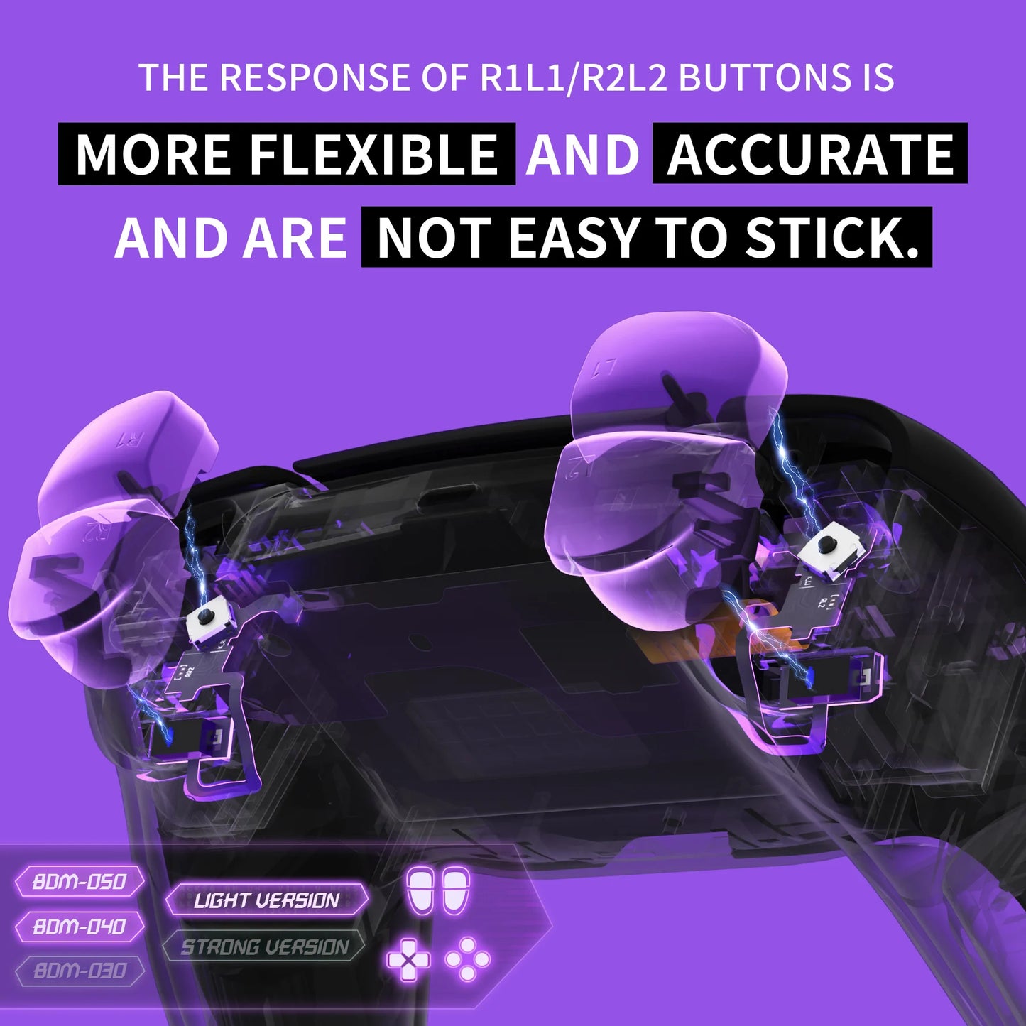 eXtremeRate Whole Clicky Kit V2 for PS5 – Shoulder, Face, D-Pad Buttons & Micro Switch Hair Trigger Upgrade