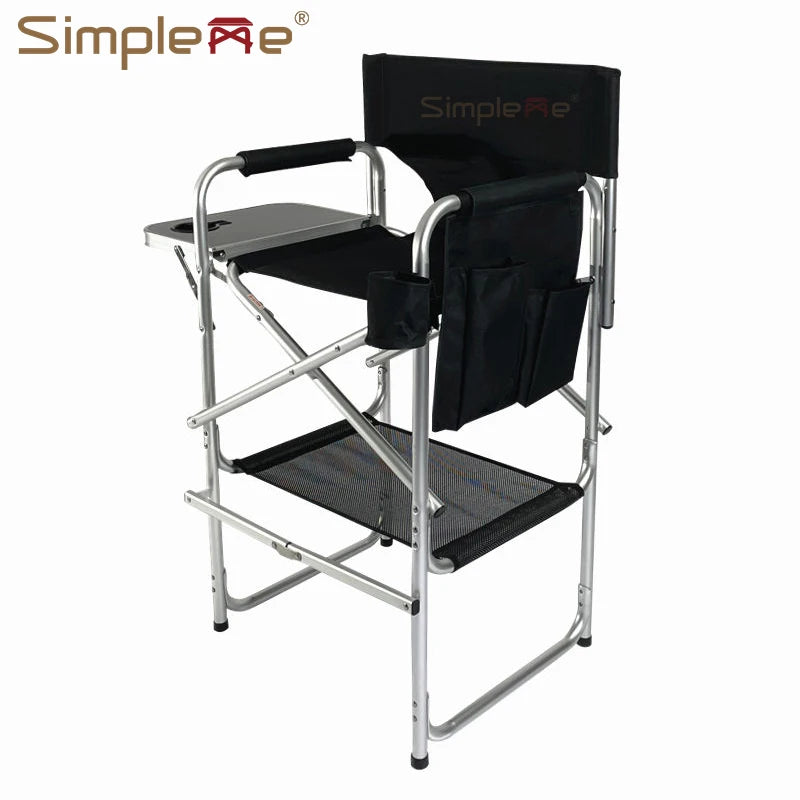 28-Inch Lightweight Aluminium Folding Director Chair – Tall Salon Makeup Chair