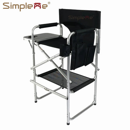 28-Inch Lightweight Aluminium Folding Director Chair – Tall Salon Makeup Chair