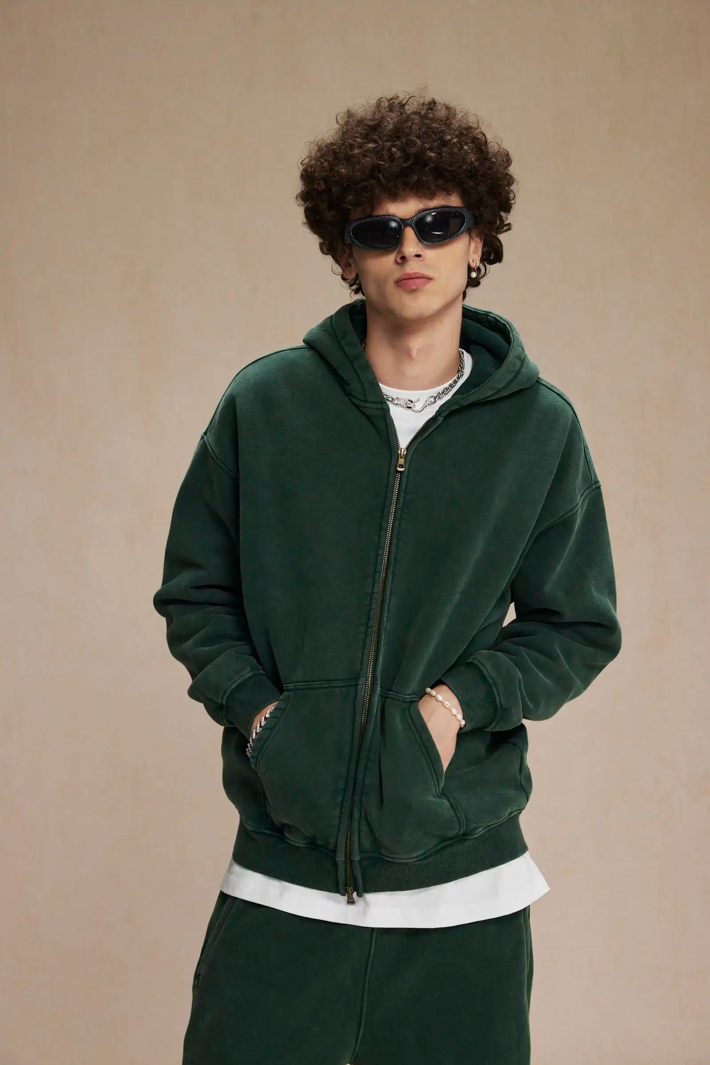 Batik Fleece Zipper Hoodie – Warm Ethnic Style Zip-Up Sweatshirt