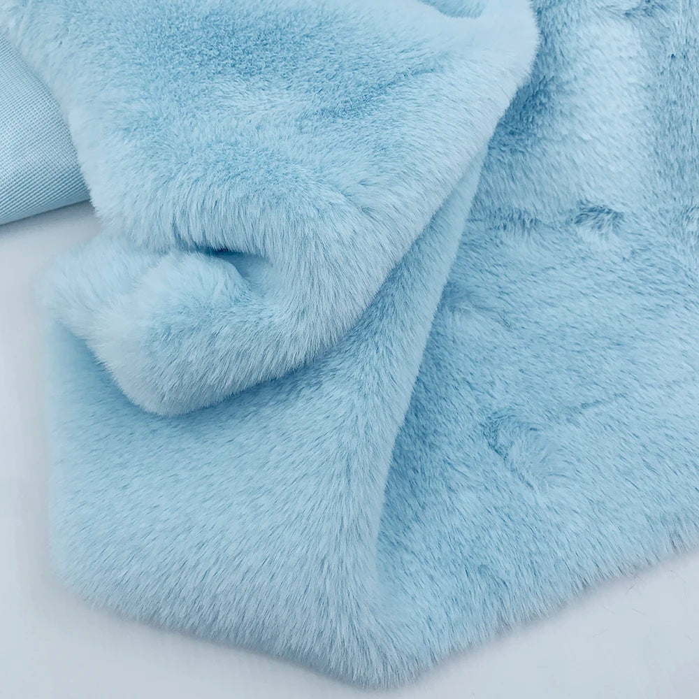 Faux Rabbit Fur Fabric – 50/80/160cm Super Soft 10mm Pile Plush Material for Stuffed Toys & Sewing