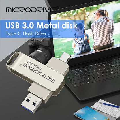 Type-C USB 3.0 Flash Drive – 64GB to 128GB Pen Drive for Phone & PC, Ideal Gift