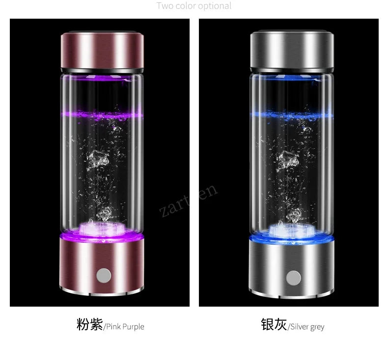 SPE/PEM Portable Hydrogen Water Generator – Alkaline Ionizer Bottle for Pure H2 Rich Electrolyzed Drinking Water
