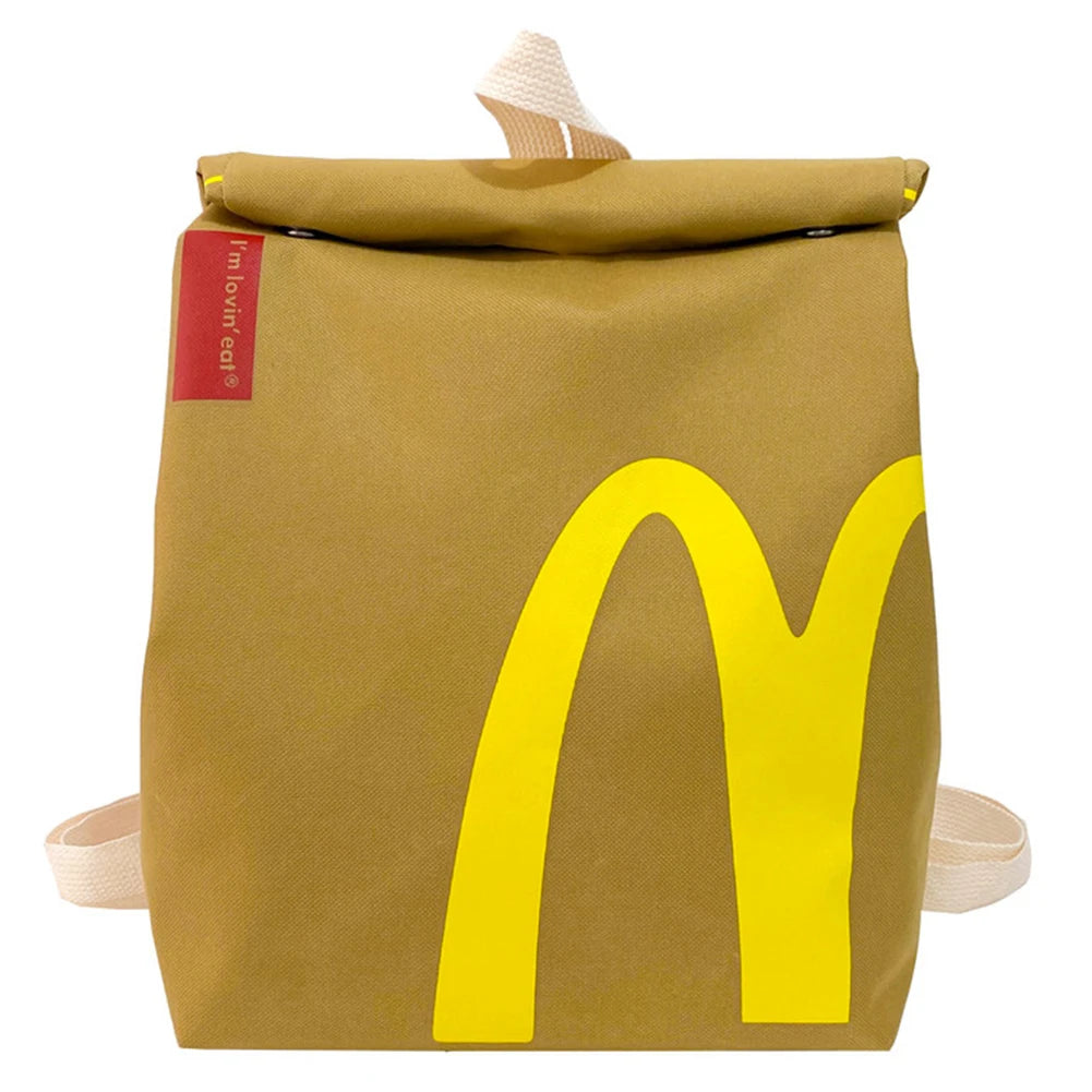 Novelty Roll Top Backpack — Large Capacity Casual School & Commuting Daypack for Women and Girls