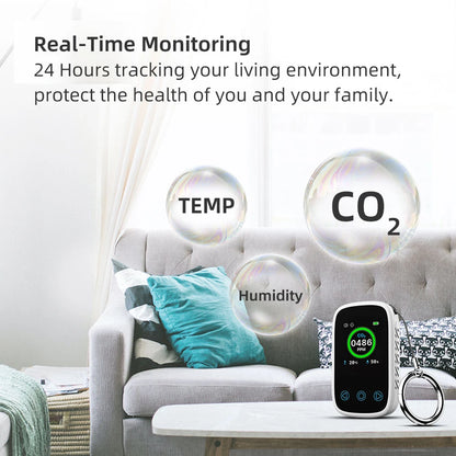 3-in-1 Air Quality Monitor - CO2, CO, Temperature & Humidity Meter with NDIR Sensor, LCD Display & Alarm