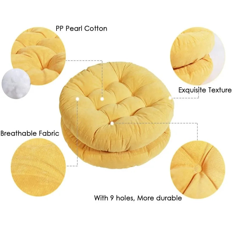 Inyahome Round Floor Cushion – Large Meditation Pillow for Kids & Adults, Yoga & Seating