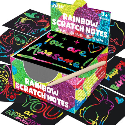 Dazzling Scratch Painting Kit – Parent-Child Interactive Handmade Art & Note Cards
