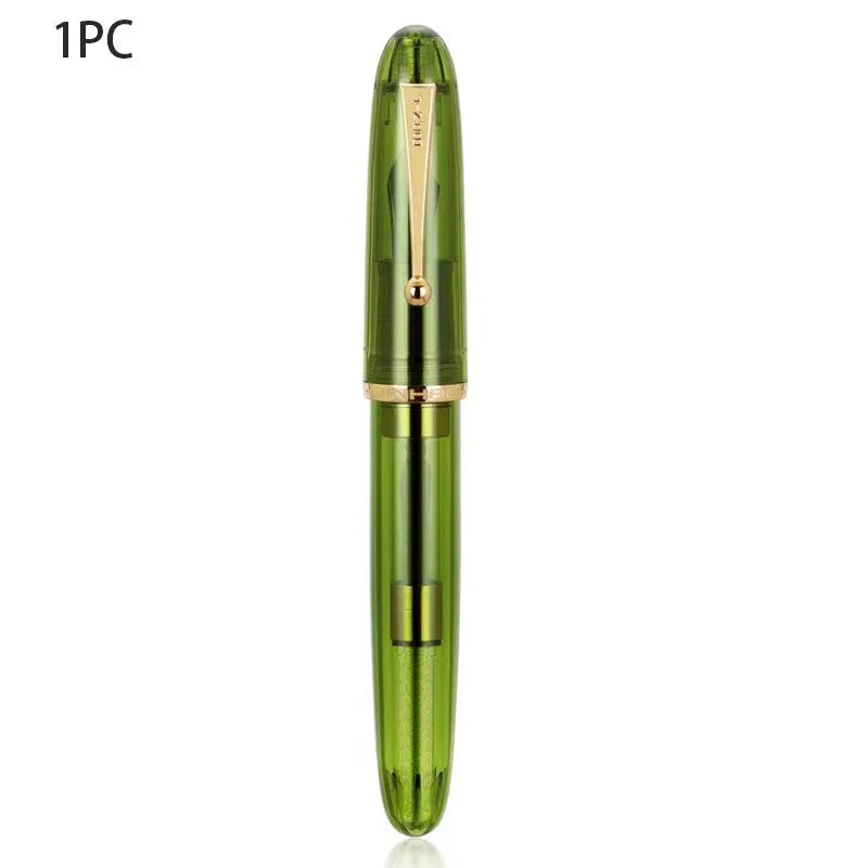 Luxury JinHao 9019 Dadao Fountain Pen – Transparent Acrylic Spin Design, 40mm Nib for Office & School Writing Supplies